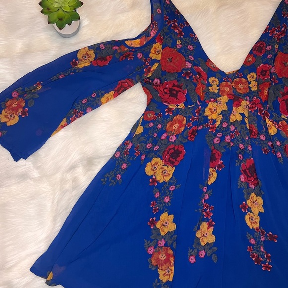 Free People | Penny Lover Mini Dress Cobalt Combo M - Picture 5 of 13